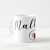 Mug Coeur du drapeau maltais, Malte (Devant gauche)