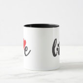 Mug Coeur Empreinte de patte d'amour de chien (Centre)