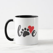 Mug Coeur Empreinte de patte d'amour de chien (Gauche)