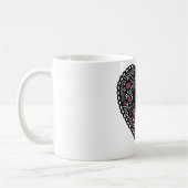 Mug Cœur en dentelle noire et rose (Gauche)