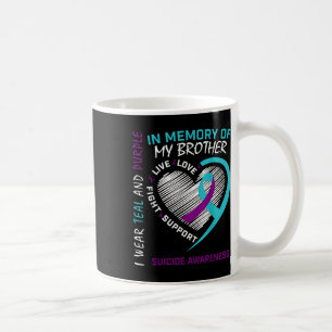 Mug Cœur en mémoire de mon frère Sensibilisation au su