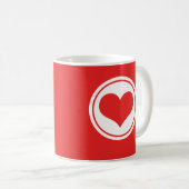 Mug Coeur Épais, Rouge (Devant droit)