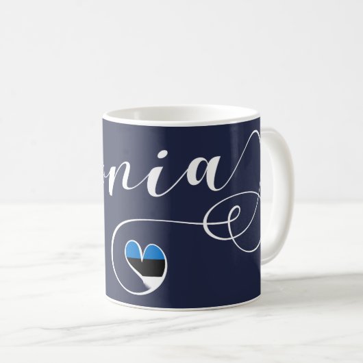 Mug Coeur Estonie Mug, Finn, Estonien (Devant droit)