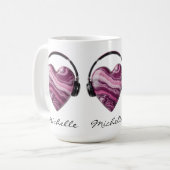 Mug Coeur et écouteurs personnalisés (Devant gauche)