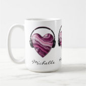 Mug Coeur et écouteurs personnalisés (Gauche)