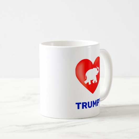 Mug Coeur et éléphant Trumpy modifiable (Devant droit)