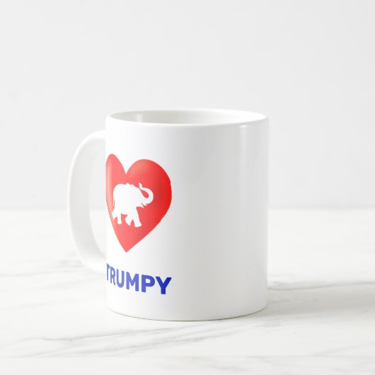 Mug Coeur et éléphant Trumpy modifiable (Devant gauche)
