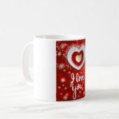 Mug Coeur et étoiles en rouge (Devant gauche)