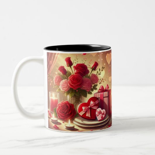 Mug coeur et fleurs (Gauche)
