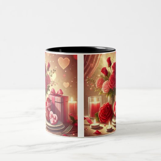 Mug coeur et fleurs (Centre)