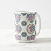 Mug Coeur et fleurs doodle art mug. (Devant droit)