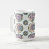 Mug Coeur et fleurs doodle art mug. (Devant gauche)