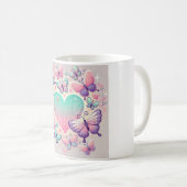 Mug "Coeur et papillon capricieux" (Devant droit)