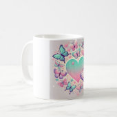 Mug "Coeur et papillon capricieux" (Devant gauche)