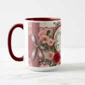 Mug Coeur et Rose personnalisés (Gauche)