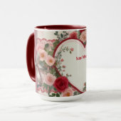Mug Coeur et Rose personnalisés (Devant gauche)