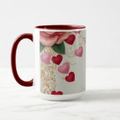 Mug Coeur et Rose personnalisés (Gauche)
