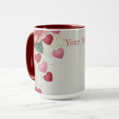 Mug Coeur et Rose personnalisés (Devant gauche)