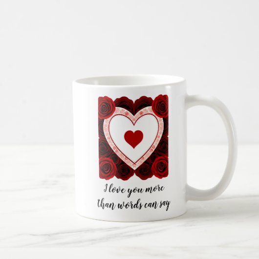 Mug Coeur et Rose Valentines Day Classic Mug, 11 oz (Droite)
