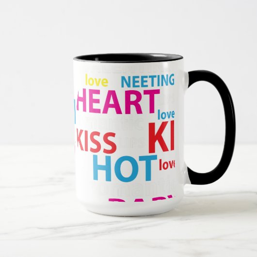 Mug Coeur Fabriqué Avec Valentines Mots (Droite)