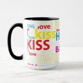 Mug Coeur Fabriqué Avec Valentines Mots (Gauche)