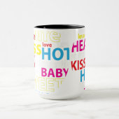 Mug Coeur Fabriqué Avec Valentines Mots (Centre)