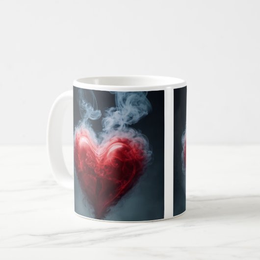 Mug coeur fait de fumée (Devant gauche)