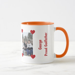 Mug Coeur fier Parrain Amour Personnaliser les photos