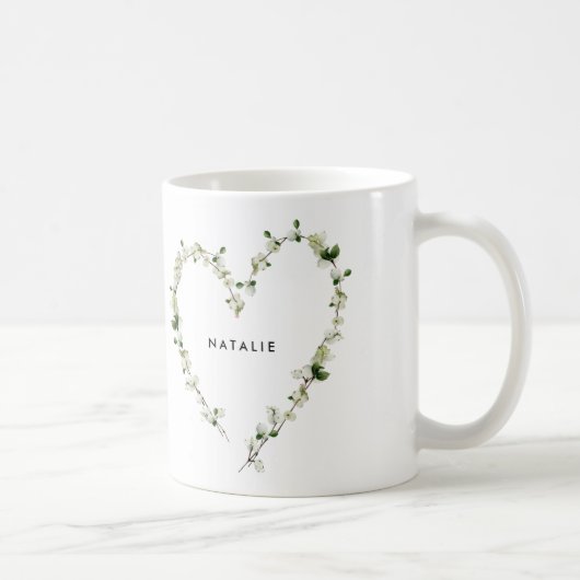 Mug Coeur fleur sauvage blanc multi photo simple (Droite)