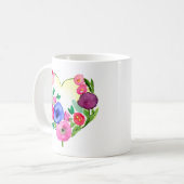 Mug Coeur floral avec citation de fille (Devant gauche)