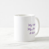 Mug Coeur floral avec la citation de la femme (Devant droit)