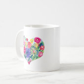 Mug Coeur floral avec la citation de la femme (Devant gauche)