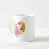 Mug Coeur floral avec la citation de maman (Devant gauche)