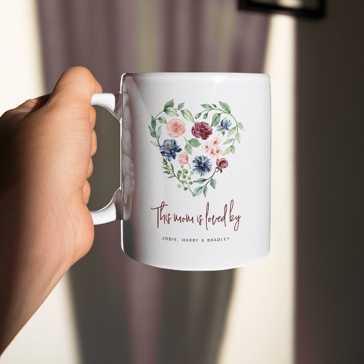 Mug Coeur floral 'Cette MOM est aimée par'