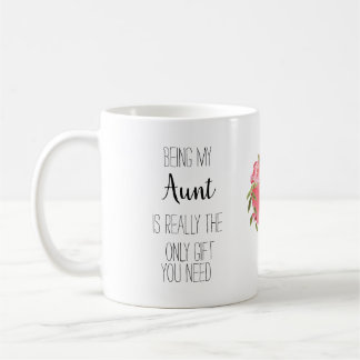 Mug Coeur floral moderne Tante "cadeau seulement" fun