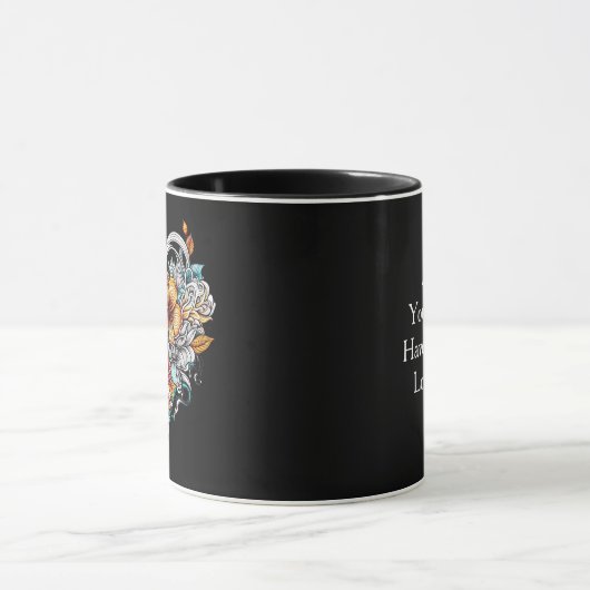 Mug Coeur floral personnalisé avec message sensoriel (Centre)