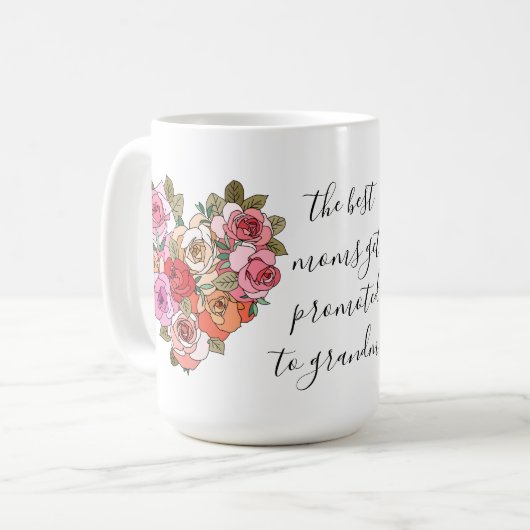 Mug Coeur floral, pour la 1ère grand-mère) (Devant gauche)