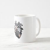 Mug Coeur gothique floral (Devant droit)