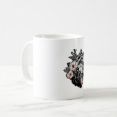 Mug Coeur gothique floral (Devant gauche)