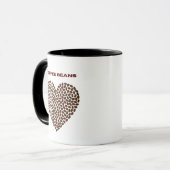 Mug Cœur Grains de Café (Devant gauche)