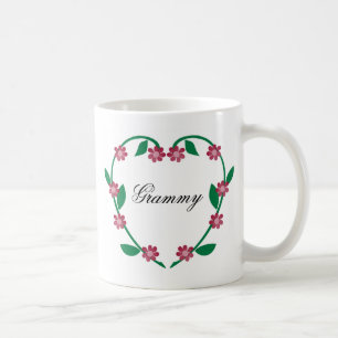 Mug Coeur-Grammy élégant de fleur