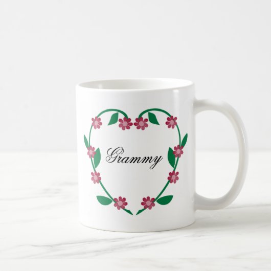 Mug Coeur-Grammy élégant de fleur (Droite)