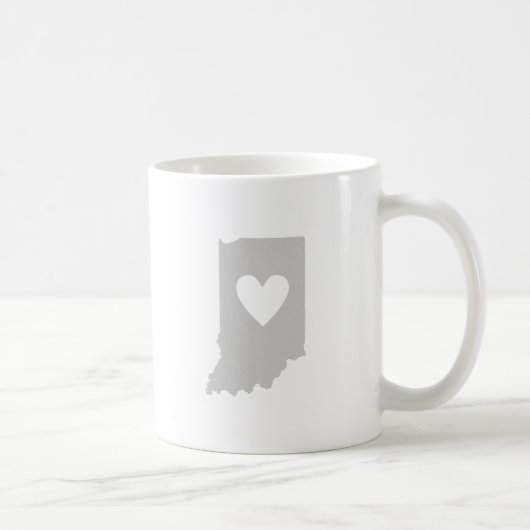Mug Coeur gris en forme d'Indiana Hoosier d'amour indi (Droite)