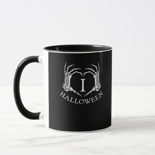 Mug Coeur Halloween Squelette Costume main Hommes Femm (Gauche)