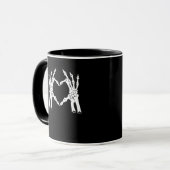 Mug Coeur - Halloween Squelette main (Devant gauche)