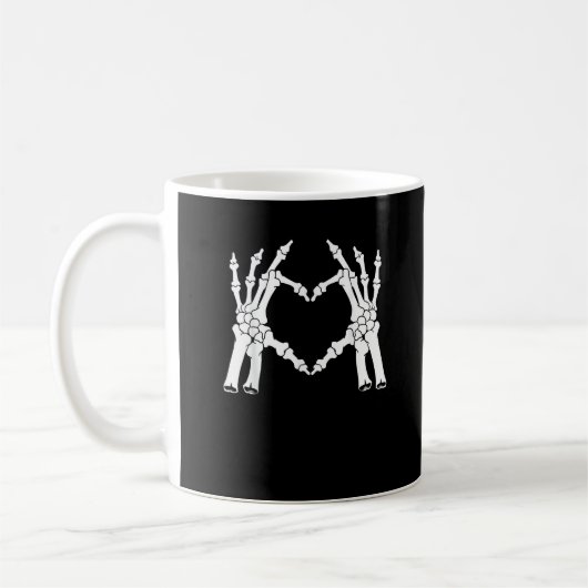 Mug Coeur - Halloween Squelette main (Gauche)