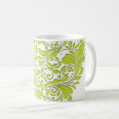 Mug Coeur HeartyParty Lime vert et blanc Damas (Devant droit)