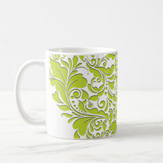 Mug Coeur HeartyParty Lime vert et blanc Damas