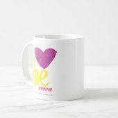 Mug Coeur I je pourpre/jaune (Devant gauche)