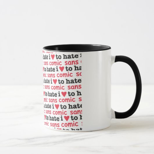 Mug coeur i pour détester comique sans (Droite)